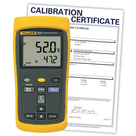 Fluke Fluke Dual Input Digital Thermometer, 52-II-NIST